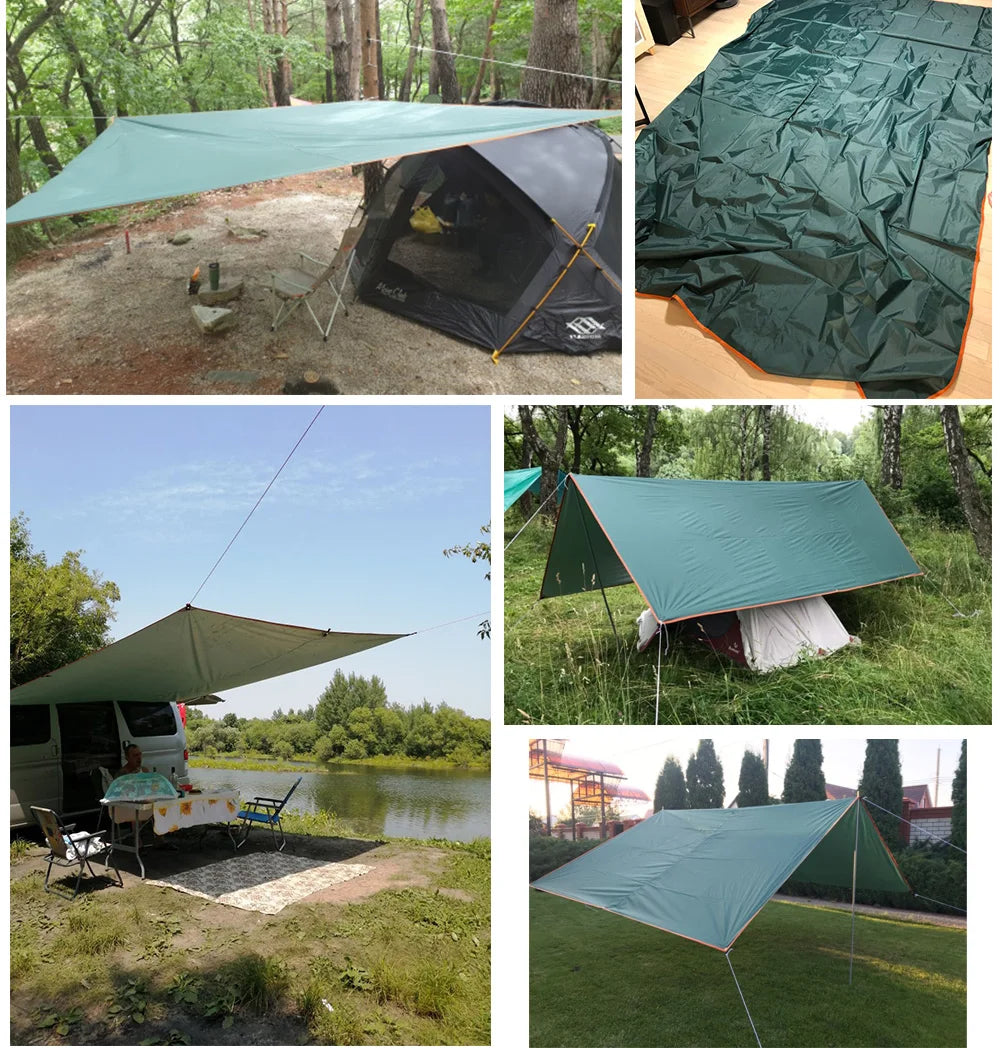 4x4m 4x3m 3x3m Awning Waterproof Tarp Tent Shade Ultralight Garden Canopy Sunshade Outdoor Camping Tourist Beach Sun Shelter