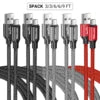5-Pack Durable Nylon Braided USB Type-C Charging Cables 3FT 6FT 9FT Options Compatible 10-20W Power Delivery ≤36V Braided Cable