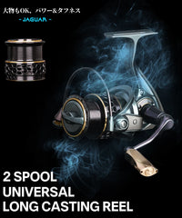 TSURINOYA Jaguar 1000 2000 3000 Long Casting Double Spool Stainless Steel Bearing  Fishing Spinning Bass Reel Saltwater