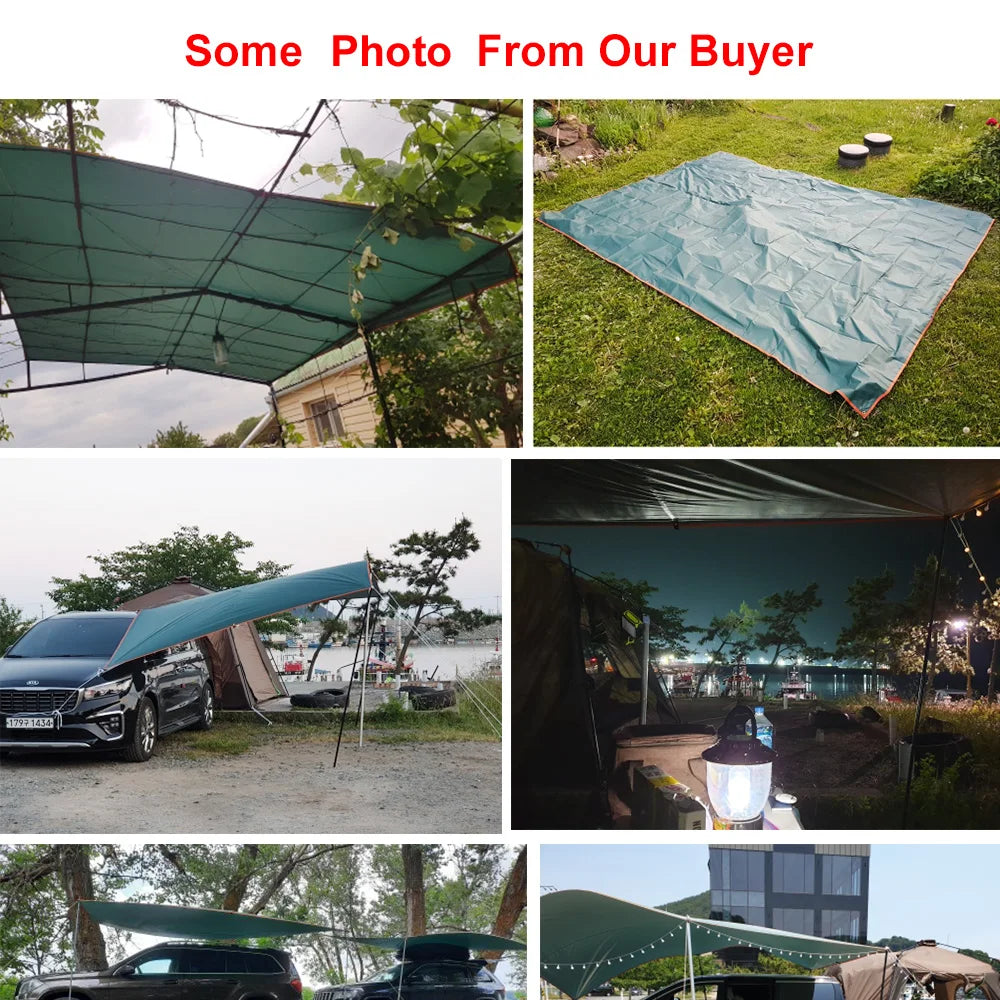 4x4m 4x3m 3x3m Awning Waterproof Tarp Tent Shade Ultralight Garden Canopy Sunshade Outdoor Camping Tourist Beach Sun Shelter