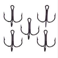 10Pcs/lot 2# 4# 6# 8# 10# Black Fishing Hook High Carbon Steel Treble Overturned Hooks Fishing Tackle Round Bend Treble For Bass
