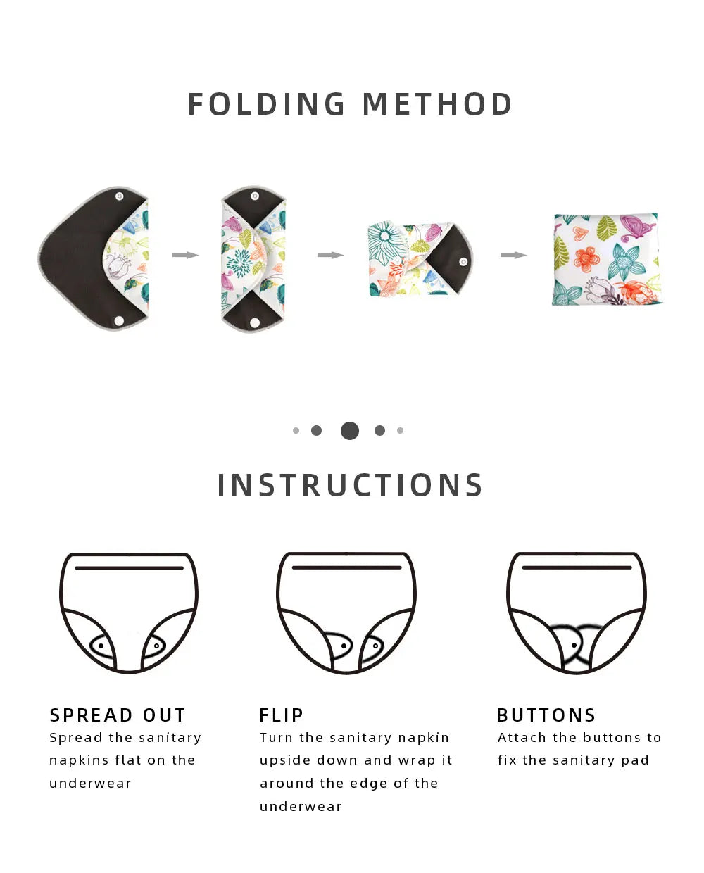 Reusable Menstrual Pads for Monthly Gaskets Women's Panties Washable Sanitary Napkin Female Hygiene Daily Towels Personal Health