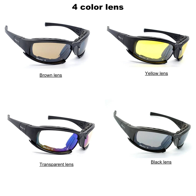 Daisy Tactical Polarized Glasses Outdoor Sport Goggles Sunglasses with 4 Lens Original Box Men Shooting Hiking Eyewear Gafas