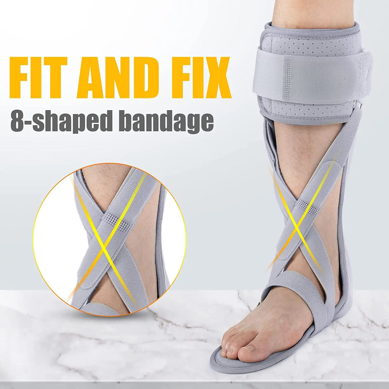 AFO Brace Drop Foot Support Splint -Medical Drop Foot Postural Correction Brace-For Fracture, Sprains,Foot Varus Orthosis Brace