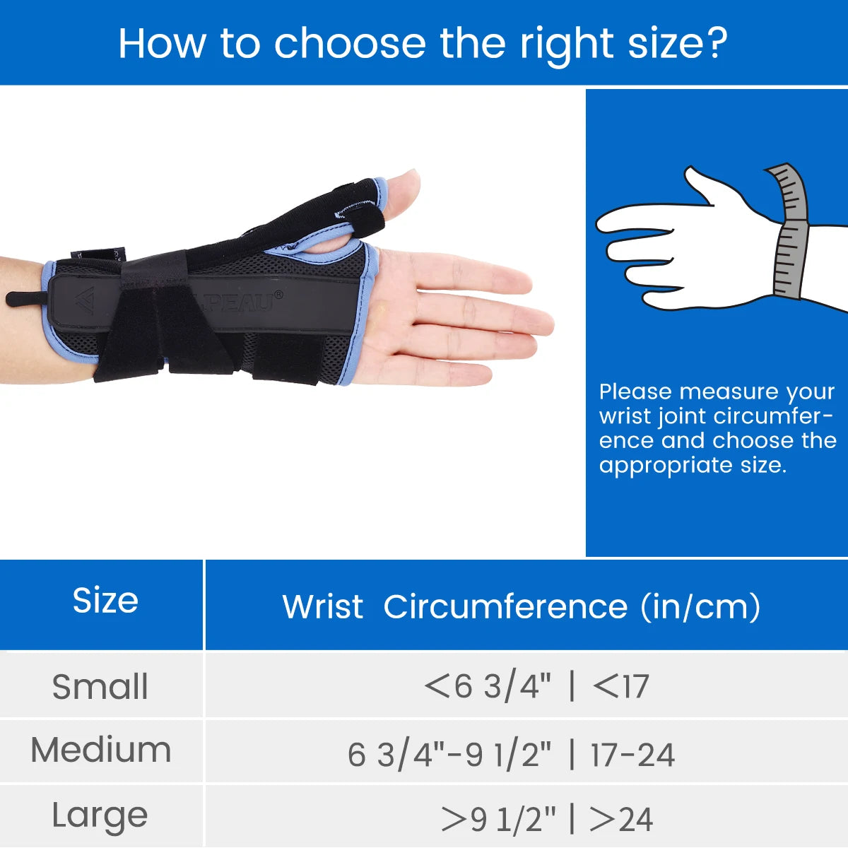VELPEAU Wrist Brace for Arthritis Pain and Sprain Stable and Breathable Wrist Splint with Thumb Support for Men and Women