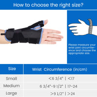 VELPEAU Wrist Brace for Arthritis Pain and Sprain Stable and Breathable Wrist Splint with Thumb Support for Men and Women