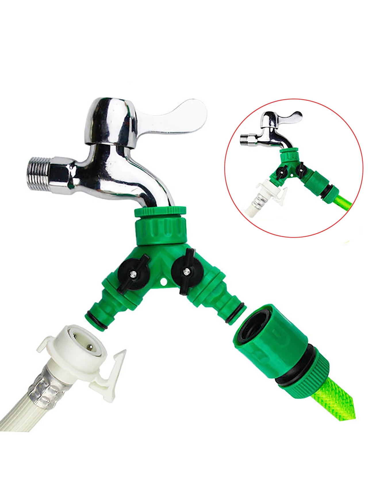 Y-type Shunt Valve Garden Irrigation System Water Splitter 2 Way Y Shape Quick Connector Water Tap Adapter Water Controller