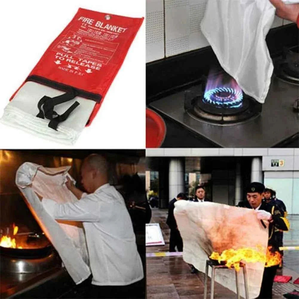 Fire Flame Retardant Emergency Blanket Survival Shelter Safety Cover Fire Extinguisher Reusable Fireproof Mat