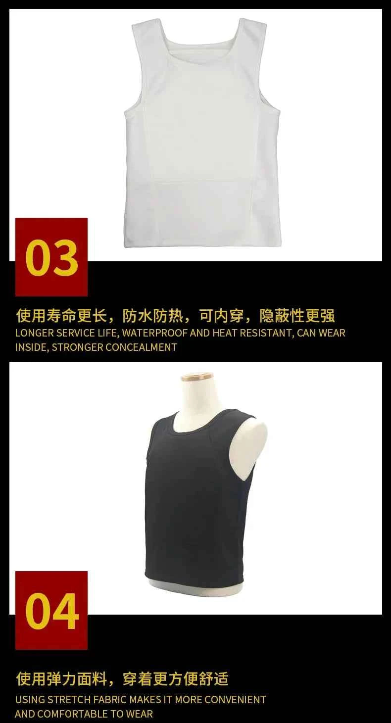 Bulletproof Vest Clothes IIIA Level Ultra-comfortable Lightweight Concealed Hidden Inside Wear Soft Anti-Bullet T Shirt Clothing