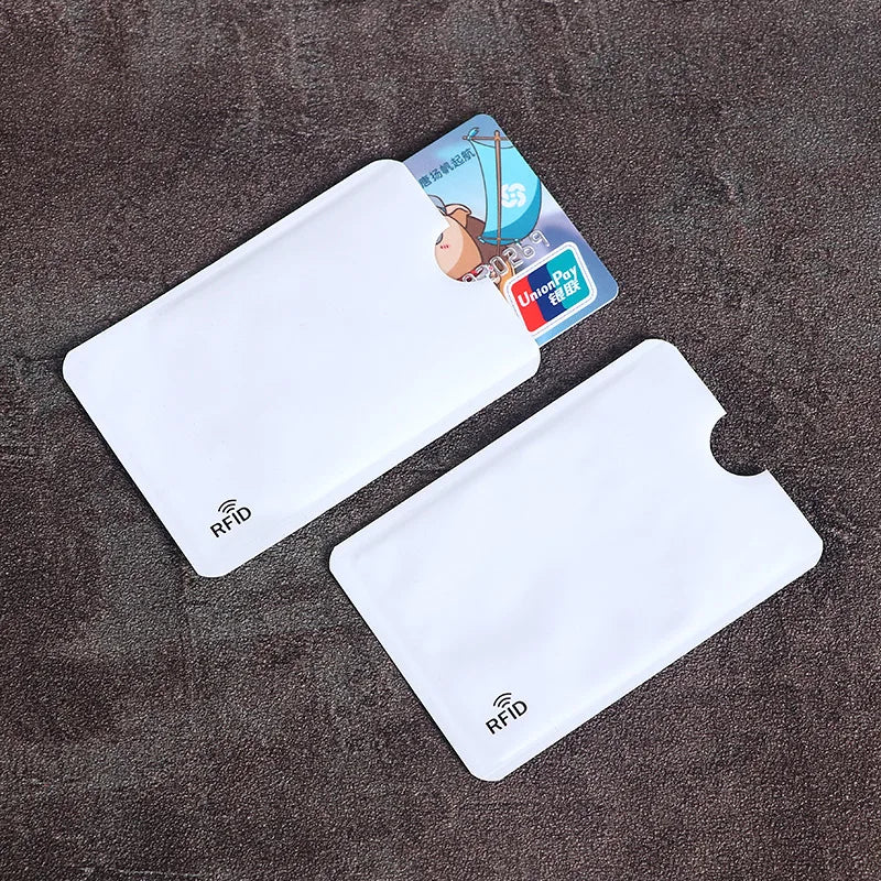 10pcs Anti-Scan Card Sleeve Credit NFC RFID Card Protector Anti-magnetic Aluminum Foil Portable Bank Card Holder