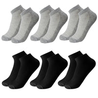 6 Pairs Breathable Men's Socks Short Ankle Elastic Solid Color Mesh High Quality Business Unisex Sokken Plus Size EU38-47