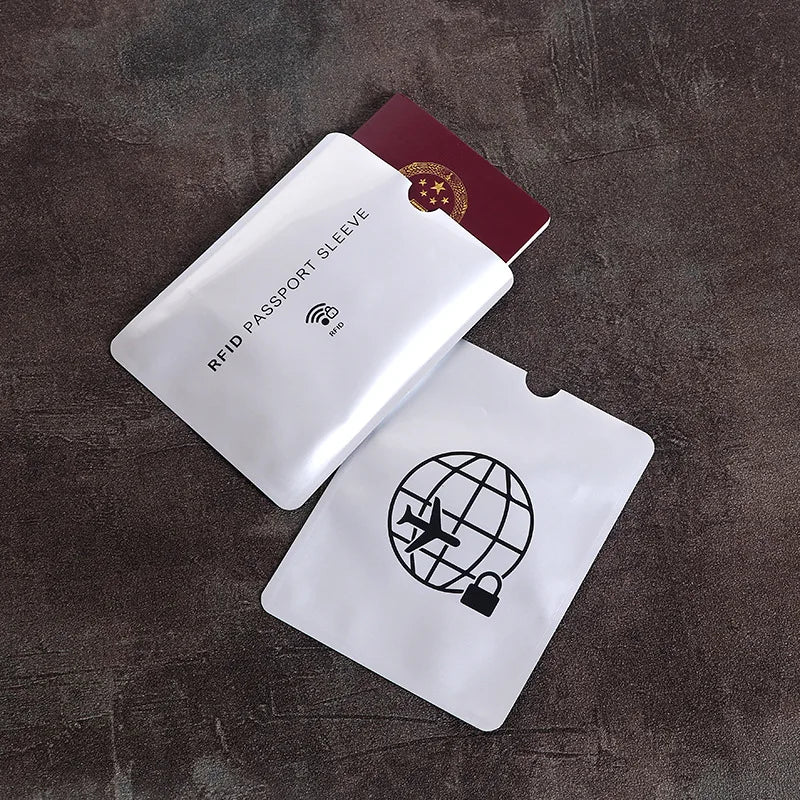 10pcs Anti-Scan Card Sleeve Credit NFC RFID Card Protector Anti-magnetic Aluminum Foil Portable Bank Card Holder