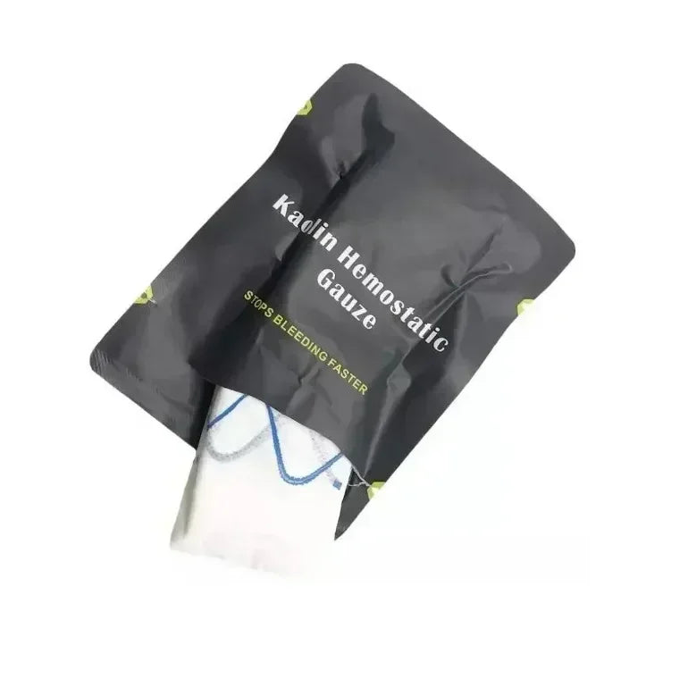 Kaolin Hemostatic Compressed Gauze Emergency Outdoor Binding Fixed Bandage First Aid Kit Bleeding Trauma Wound Dressing - Seeds-or-Survival