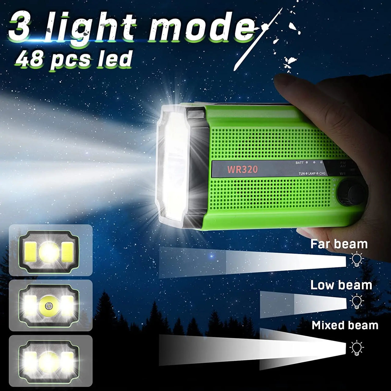 Woopker Emergency Radio 20000mAh XSY-350 FM Radio AM/WB/NOAA Weather Dual USB Rechargeable Solar SOS Alarm Power Bank Flashlight