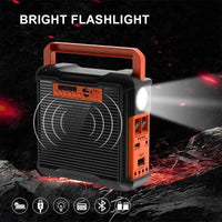 Solar Panel Generator Kit with 3 LED Bulbs Bluetooth Radio Speaker for Outdoor Camping Emergency Power Supply