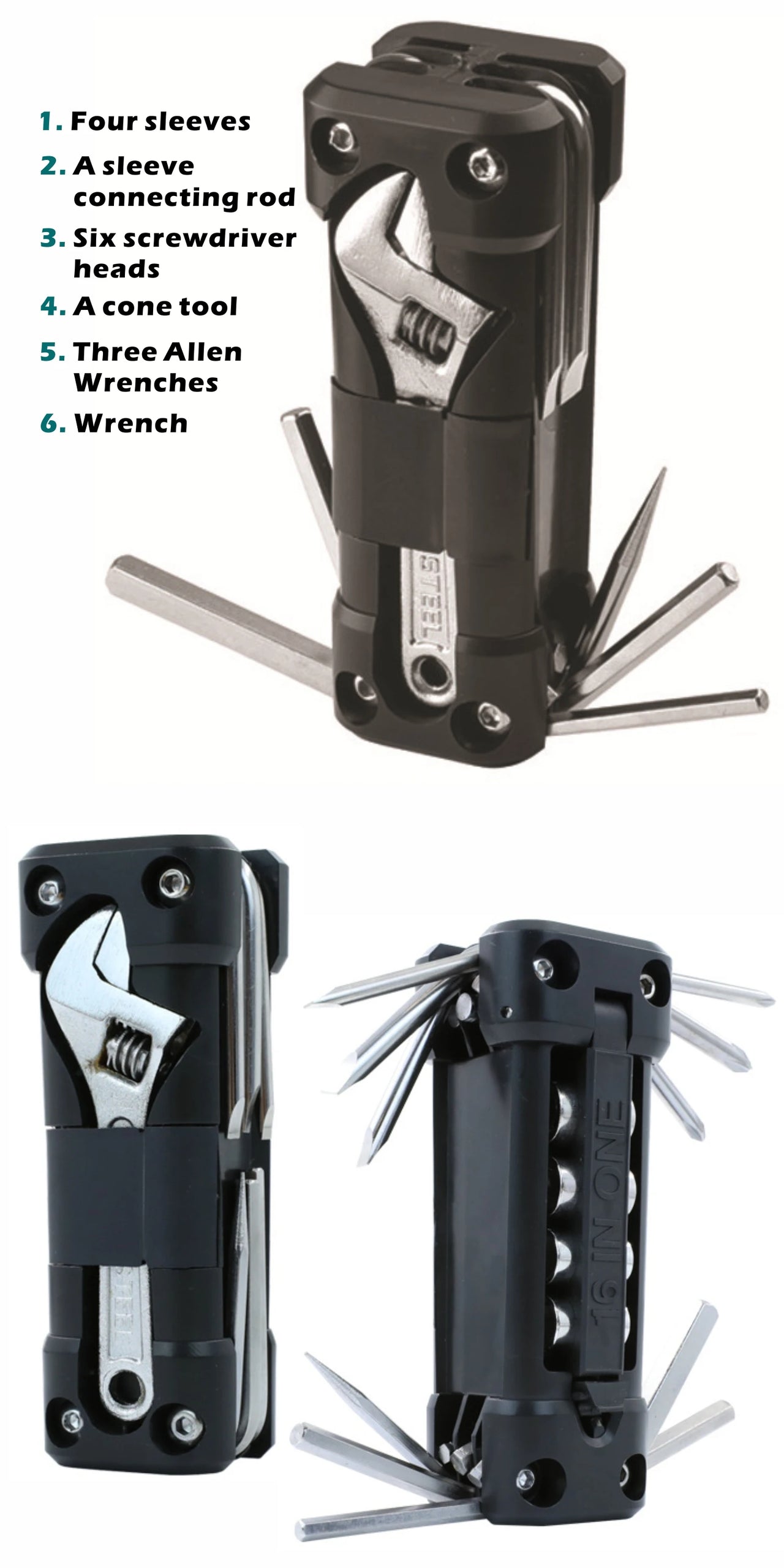 Multifunctional Combination Tool Outdoor Camping Bicycle Bike Motorcycle Multitool Wrench Screwdriver Hex Screw Driver Motor Kit