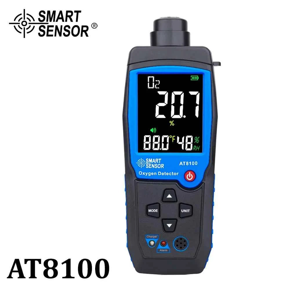 Digital Oxygen Meter O2 Gas Detector Sound Light Alarm Gas Monitor Air Quality Meter with Temperature LCD Display
