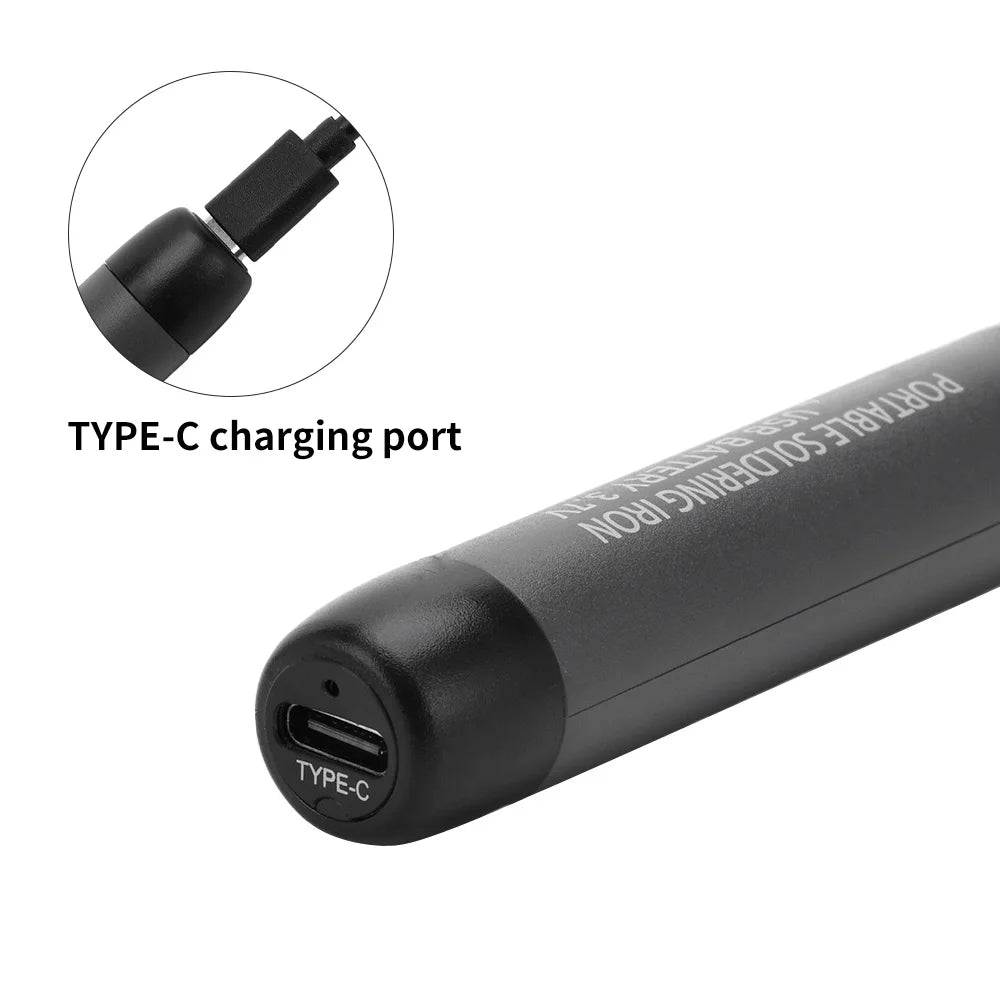 Multifunctional USB Digital Electric Soldering Iron Set Temperature300-450℃ Adjustable Type-C Interface Solder Welding Iron Tool
