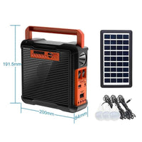 Solar Panel Generator Kit with 3 LED Bulbs Bluetooth Radio Speaker for Outdoor Camping Emergency Power Supply
