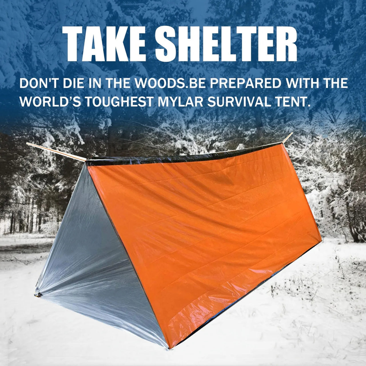 Professional Outdoor Emergency Tent Kit - Includes Ground Pegs, Clips, Whistle, Carabiner & Storage Bag |Portable for travel