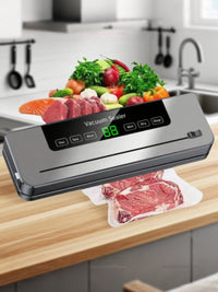 Electric Vacuum Sealer Built-In Cutter Knife Dry/Wet Food Sealed Packaging Kitchen Food Preservation Vacuum Packaging Machine