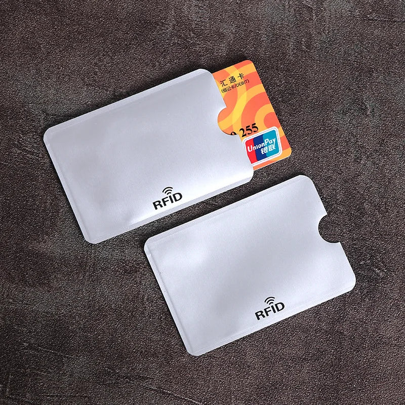10pcs Anti-Scan Card Sleeve Credit NFC RFID Card Protector Anti-magnetic Aluminum Foil Portable Bank Card Holder