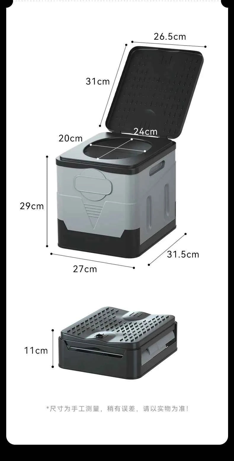 Portable Camping Foldable Toilet Collapsible Portable Potty for Camping Road Trips Emergency Car Use