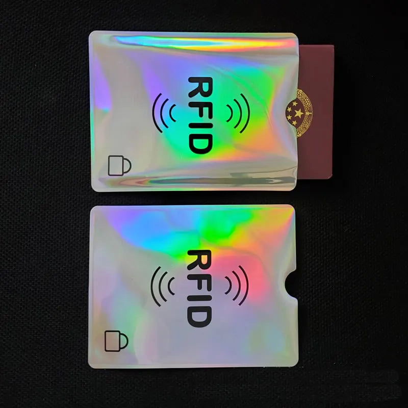 10pcs Anti-Scan Card Sleeve Credit NFC RFID Card Protector Anti-magnetic Aluminum Foil Portable Bank Card Holder