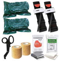 Comprehensive first aid trauma kit with first aid bandage, durable tourniquet, triangle bandage, disinfectant pad, scissors - Seeds-or-Survival