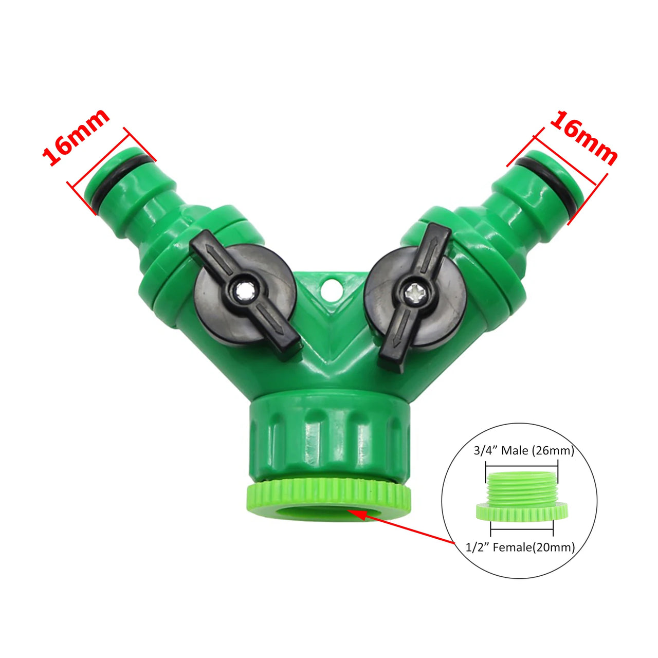 Y-type Shunt Valve Garden Irrigation System Water Splitter 2 Way Y Shape Quick Connector Water Tap Adapter Water Controller