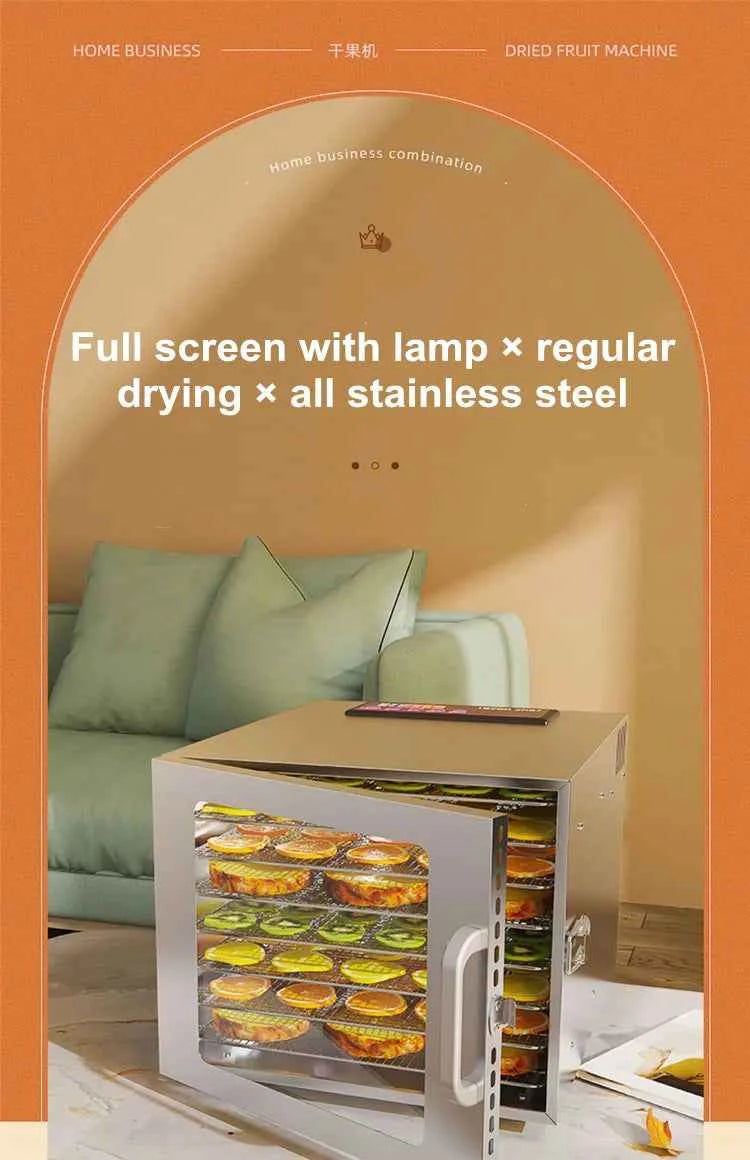 8L Food Dehydrator Portable Household And Commercial Air Dryer Food Machine for Dried Fruit Vegetables Meat Snacks for Pets