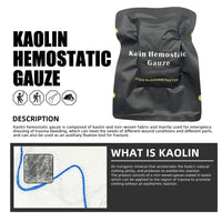 Kaolin Hemostatic Compressed Gauze Emergency Outdoor Binding Fixed Bandage First Aid Kit Bleeding Trauma Wound Dressing - Seeds-or-Survival