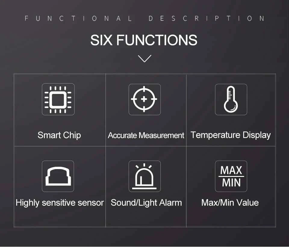 Digital Oxygen Meter O2 Gas Detector Sound Light Alarm Gas Monitor Air Quality Meter with Temperature LCD Display