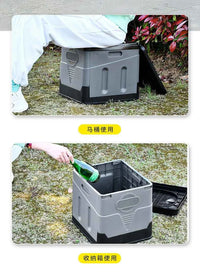 Portable Camping Foldable Toilet Collapsible Portable Potty for Camping Road Trips Emergency Car Use