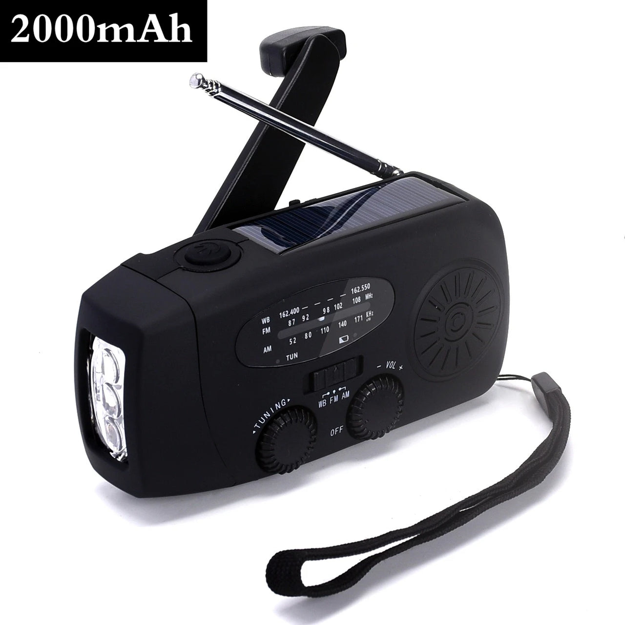 Woopker Emergency Radio 20000mAh XSY-350 FM Radio AM/WB/NOAA Weather Dual USB Rechargeable Solar SOS Alarm Power Bank Flashlight