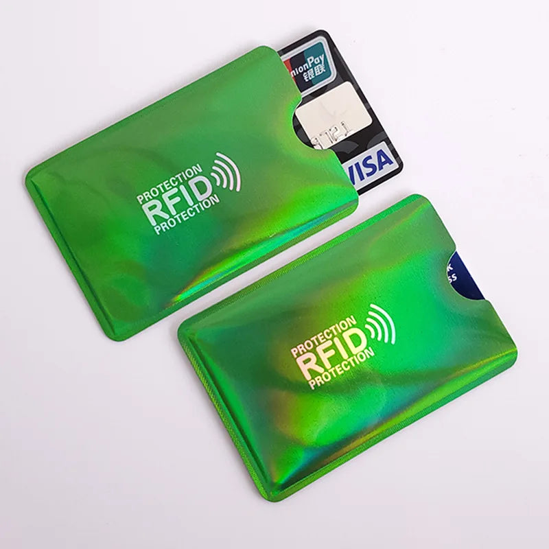 10pcs Anti-Scan Card Sleeve Credit NFC RFID Card Protector Anti-magnetic Aluminum Foil Portable Bank Card Holder