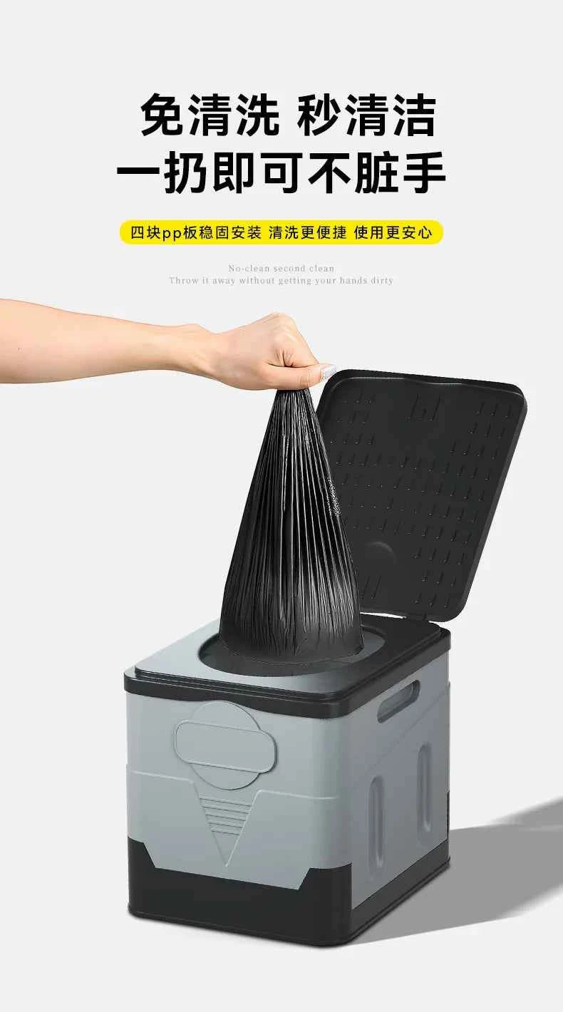 Portable Camping Foldable Toilet Collapsible Portable Potty for Camping Road Trips Emergency Car Use