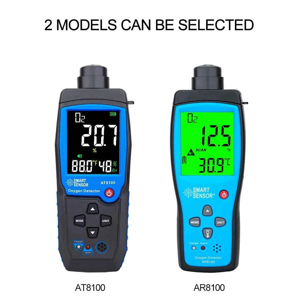 Digital Oxygen Meter O2 Gas Detector Sound Light Alarm Gas Monitor Air Quality Meter with Temperature LCD Display
