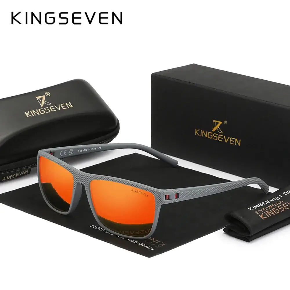KINGSEVEN Mirror Lens Sunglasses Men Women Driving UV400 Polariz Glasses Matte Frame Male Female Fishing Causal Outdoor Eyewear - Seeds-or-Survival