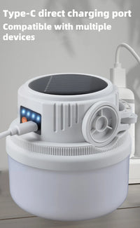 LED Solar Camping Light Solar Bulb Lanterns Rechargeable Portable Waterproof Outdoor Night Flashlight BBQ Hanging Emergency Lamp