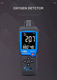 Digital Oxygen Meter O2 Gas Detector Sound Light Alarm Gas Monitor Air Quality Meter with Temperature LCD Display