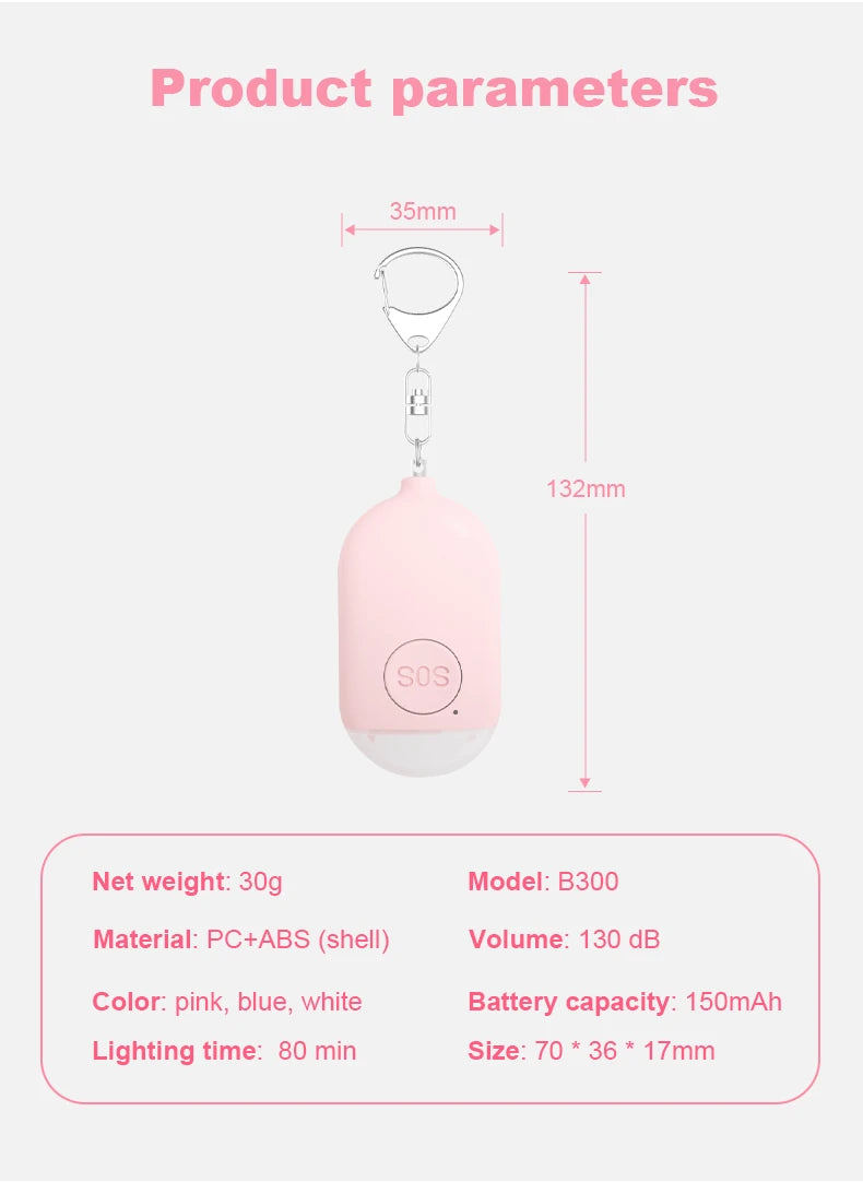 Kids Elderly Women Emergency SOS Personal Alarm Self Defense Keychain- Panic Button Or Pull Pin Alert Device 130 DB Loud Safety