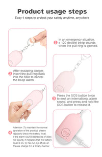 Kids Elderly Women Emergency SOS Personal Alarm Self Defense Keychain- Panic Button Or Pull Pin Alert Device 130 DB Loud Safety
