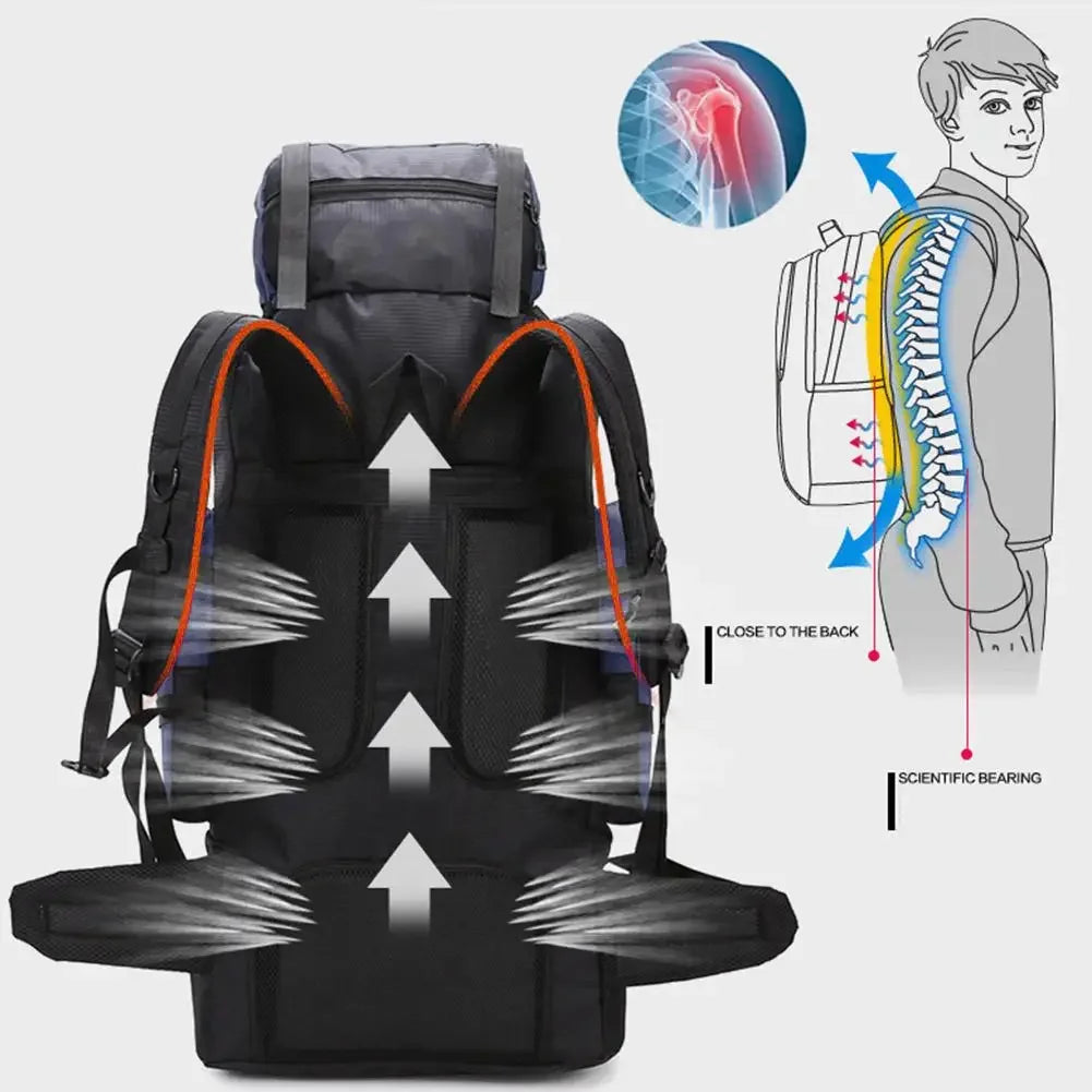 90L Waterproof Hiking Backpack Camping Rucksack Large Capacity Travel Outdoor Sports Bag for Trekking Camping Equipment - Seeds-or-Survival
