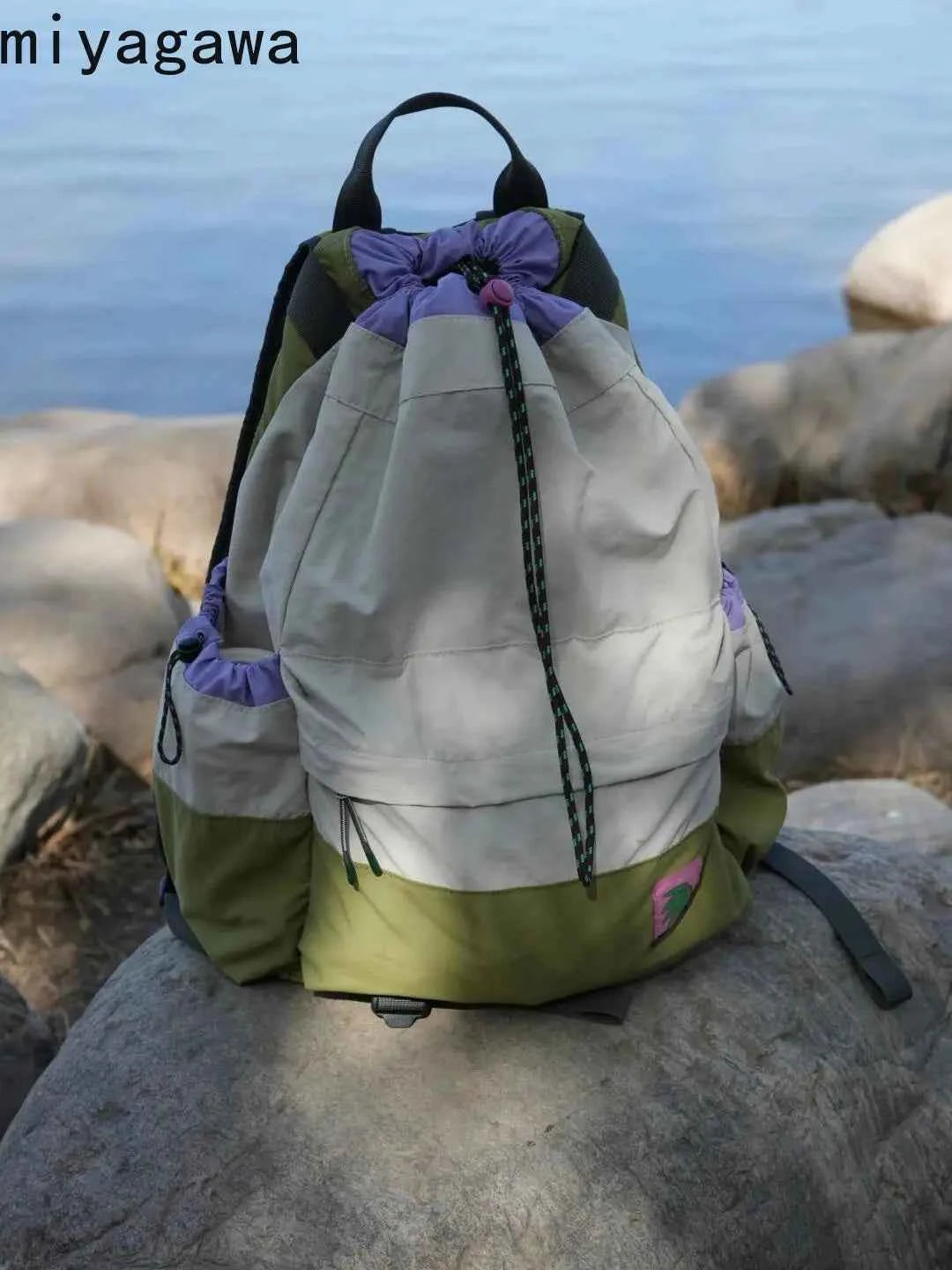 Miyagawa 2024 Versatile Lightweight Backpack with Drawstring for Outdoor Mountaineering, Large Capacity Travel Bags