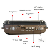 Radio Hand Crank Power Generation Solar Charging Three-Band Bluetooth Card MP3 Multifunction Play Radio - Seeds-or-Survival