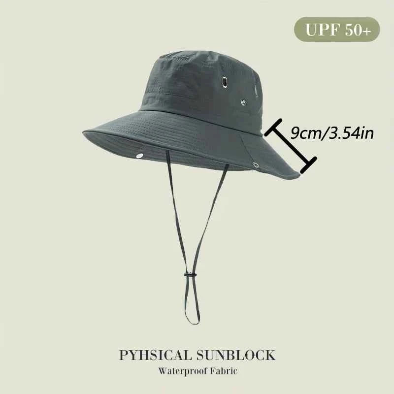 Waterproof Fisherman Hat Outdoor Summer Sun Anti UV Protection Breathable Mesh Camping Hiking Mountaineering Caps Mens Women