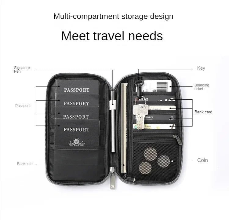 Cardholder Travel Wallet for Family Passport Holder Waterproof Document Case Organizer Travel Accessories Cover Document Bag