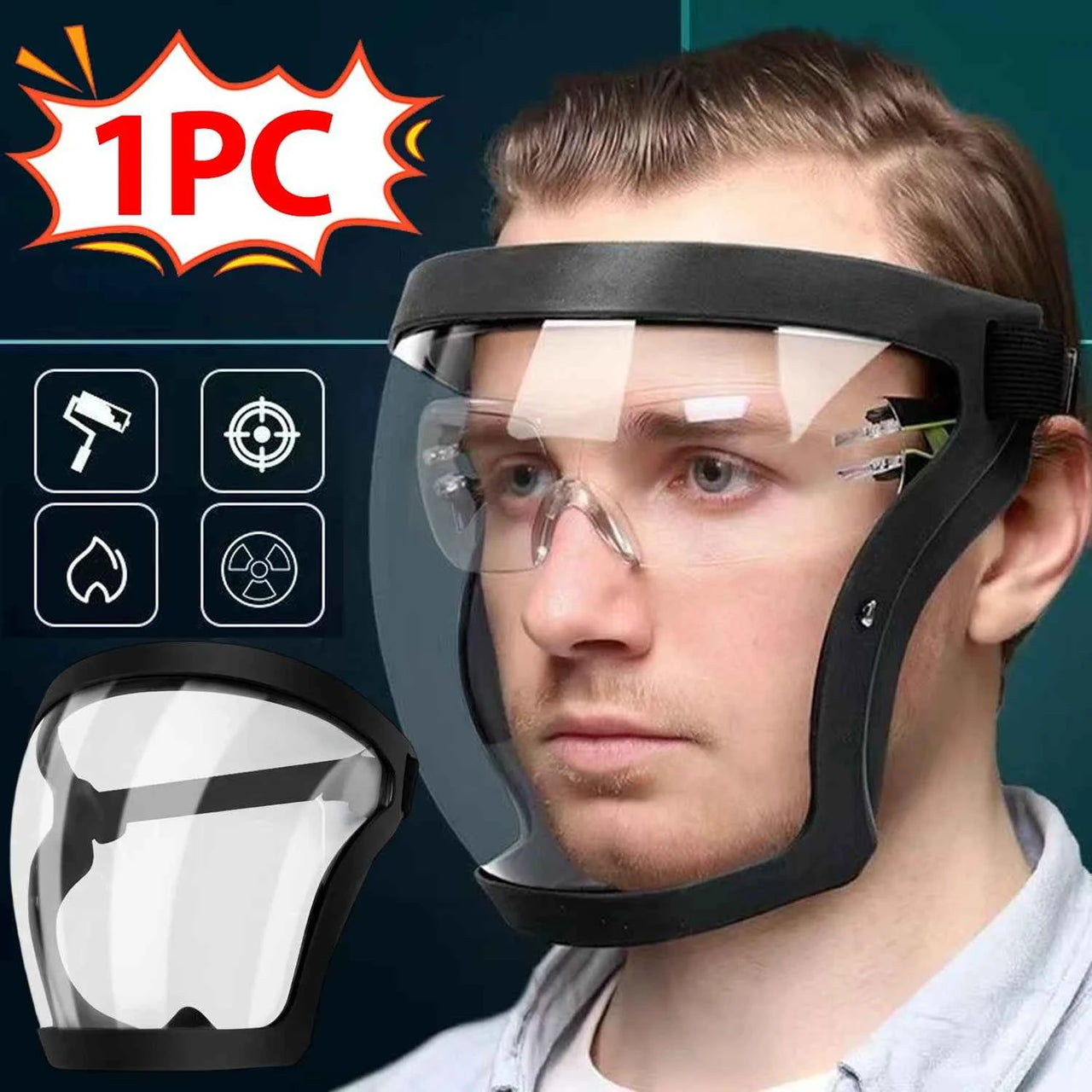 Work Protection Mask Full Face Protector Shield Transparent Facial Protector Face Protective Screen Motorcycle Accessories