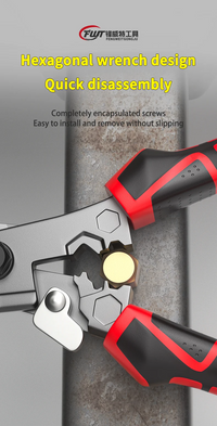 Multi-Functional Electrician Scissors, Crimping Wire Cutting Tool with Wrench Function for Metal Sheet and Cable Cutting